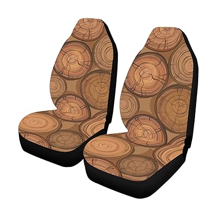 Amazon.com: Universal Car Seat Covers Front Seats 2pc Wood Texture Cut