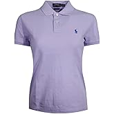 Ralph Lauren Polo Women's Classic Fit Mesh Polo Shirt (Small, Light Purple (Blue Pony))