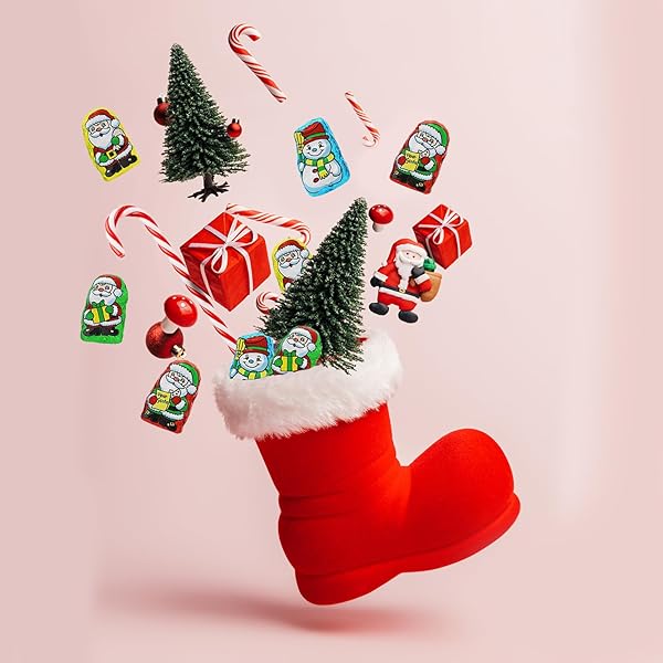 FRUIDLES CHRISTMAS SANTA HELPERS, MILK CHOCOLATE PARTY BAG FILLERS, INDIVIDUALLY WRAPPED FOILS, RESEALABLE BAG, DAIRY – BULK (5 POUNDS)