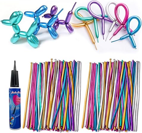 Amazon Felimoa バルーンアート 風船 メタリック 飾りつけバルーン エアーポンプ 空気入れ付属 0本セット 風船 バルーン おもちゃ