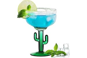 Cactus Margarita Glasses,Durable Cactus Cocktail,Lead-Free Cactus Glassware,Unique Plant Themed Frozen Cocktail Glasses,Wine 