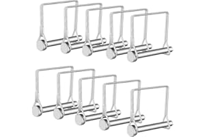 Trailer Lock Pins,Hincell 10pcs Square Pto Pin Shaft Locking Pin 1/4 pin Hitch pin Wire Lock Pin Safety Coupler Pin 1/4" x 2-3/4"for PTO,Farm,Lawn,Hitches,and Garden(Silver)