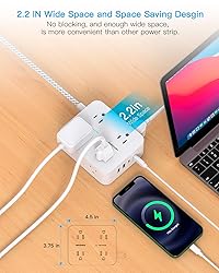 Extension Cord 20 Ft, HANYCONY Power Strip Surge