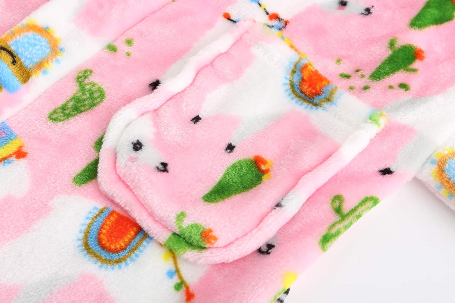 Kids Ultra-Soft Flannel Hooded Bathrobes for Boys and Girls: Clothing