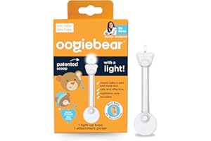 oogiebear Brite - Baby Nose Cleaner and Ear Wax Removal Tool. Baby Gadget with Nighttime LED Light. Safe Snot Booger Picker f