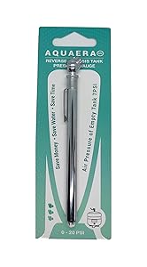 Aquaera Low Pressure Pencil Air Gauge for Reverse Osmosis Pressurised Water Storage Tanks, Low Pressure Tire Gauge for Golf Carts ATVs Garden Tractors Trail & Dirt Bikes 0-20 PSI