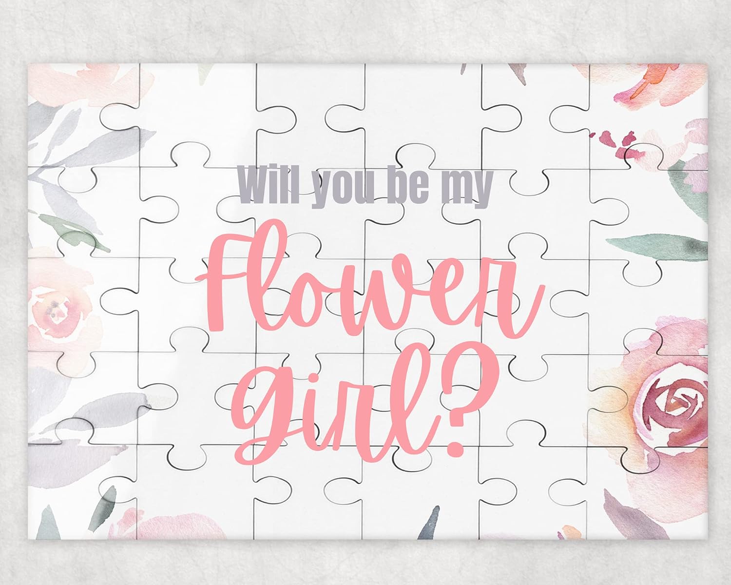 Flower Girl Puzzle, Blush, 36 piece puzzle, Will you be my