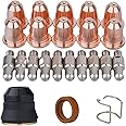 Welding Knight S45 Plasma Cutting Torch Accessory Kit PR0110 Electrodes PD0116-08 Tips Shield Cap PC0116 Spacer Guide Diffuser Consumables For Trafimet S45 Torch 23Pcs