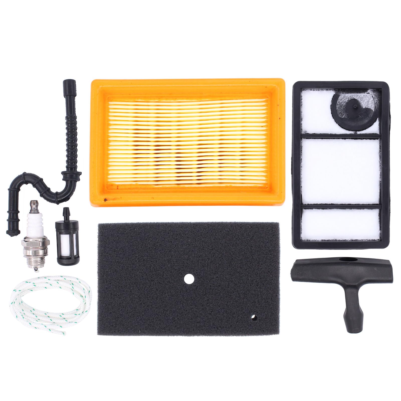 HouYeen Air and Fuel Filter Service Kit for Stihl TS400 Chainsaw with Spark Plug Fuel Pipe and Pull Cord Starter Handle 4223 141 0300, 4223 141 0600