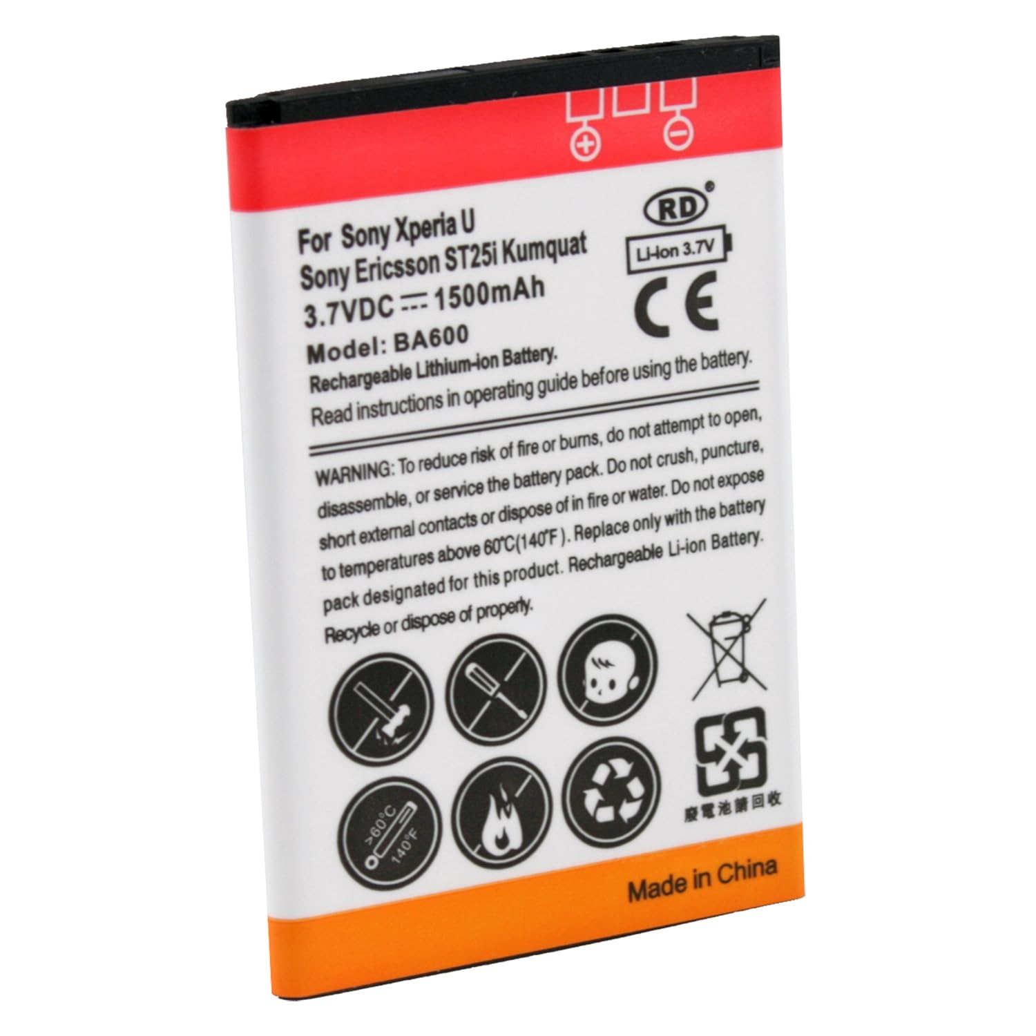 1500mAh Standard Replacement Battery For Sony Ericsson Xperia S ST25i  BA600: Amazon.ca: Cell Phones & Accessories