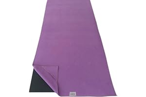 NORCIA , Yoga Towel, Non Slip Hot Yoga Mat Towel with Corner Pockets, Mat-Sized 24" x 72", 100% Microfiber Sweat Absorbent, Perfect for Hot Yoga, Bikram, Pilates and Yoga Mats (Purple)