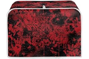 JEOCODY Blood Fingerprint Toaster Oven Covers Quilted Toaster Cover 2 Slice, Kitchen Small Appliance Covers Fits for Most Standard 2 slice Toasters, Universal Size Microwave Oven Dustproof Cover