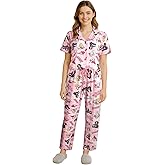 COCO BRANDS Womens Pajama Sets - 2 Piece Scooby-Doo Smurfs Chucky Miffy Rugrats Button Down Sleep Shirt and Matching PJ Set
