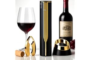 VINOWAKE Openero Electric Wine Opener By LINKSTYLE — Rechargeable Battery with Charging Base, Precision Steel Foil Cutter, Lu