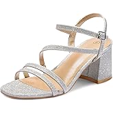 mysoft Women's Strappy Low Chunky Block Heel Sandals Open Toe Dress Shoes
