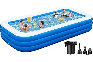 SKNSL Inflatable Pool for Family - 130"x 72" x 22" Oversized Thickened Blow Up Pool for Adults, Swimming Pool with Pump for Backyard, Garden, Summer Water Party