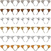 Kigeli 30 Pcs Jungle Animal Safari Ears Headbands for Hair Hoops Photo Booth Props One Birthday Easter Halloween Favors