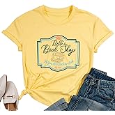 FLOYU Women Belle's Book Shop Shirt Princess Belle T-Shirt Book Lover Tops Casual Magic Kingdom Short Sleeve Shirt