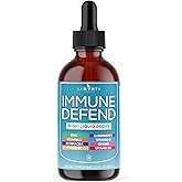 8-in-1 Immune Support Liquid Drops – Elderberry, Turmeric Curcumin, Echinacea, Ginger, Vitamins C & D3, Zinc & B6 – Fast-Absorbing Immune & Antioxidant Support – Vegan, Non-GMO – 2 oz