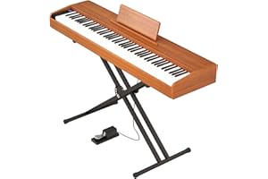 Melentro Digital Piano 88 key Semi Weighted Keyboard With X Stand & Sustain Pedal, Full-Size Beginner Electric Piano For Bluetooth, Headphone Mode, USB-MIDI