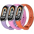 TFXXSJWY 3 Pack Bands for Mi Band 8 Strap/Mi Band 9 Strap Soft Silicone Replacement Sport Wristband for Xiaomi Mi Band 8/9 Watch Band Accessories for Women Men