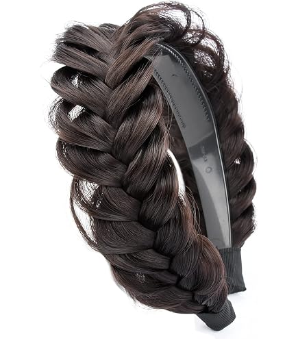 Amazon.com : STHEJFB Wide Fishtail Braid Braided Headband  display picture 2