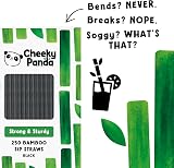 The Cheeky Panda Disposable Paper Cocktail Straws Black 250 Pack Bamboo view 5