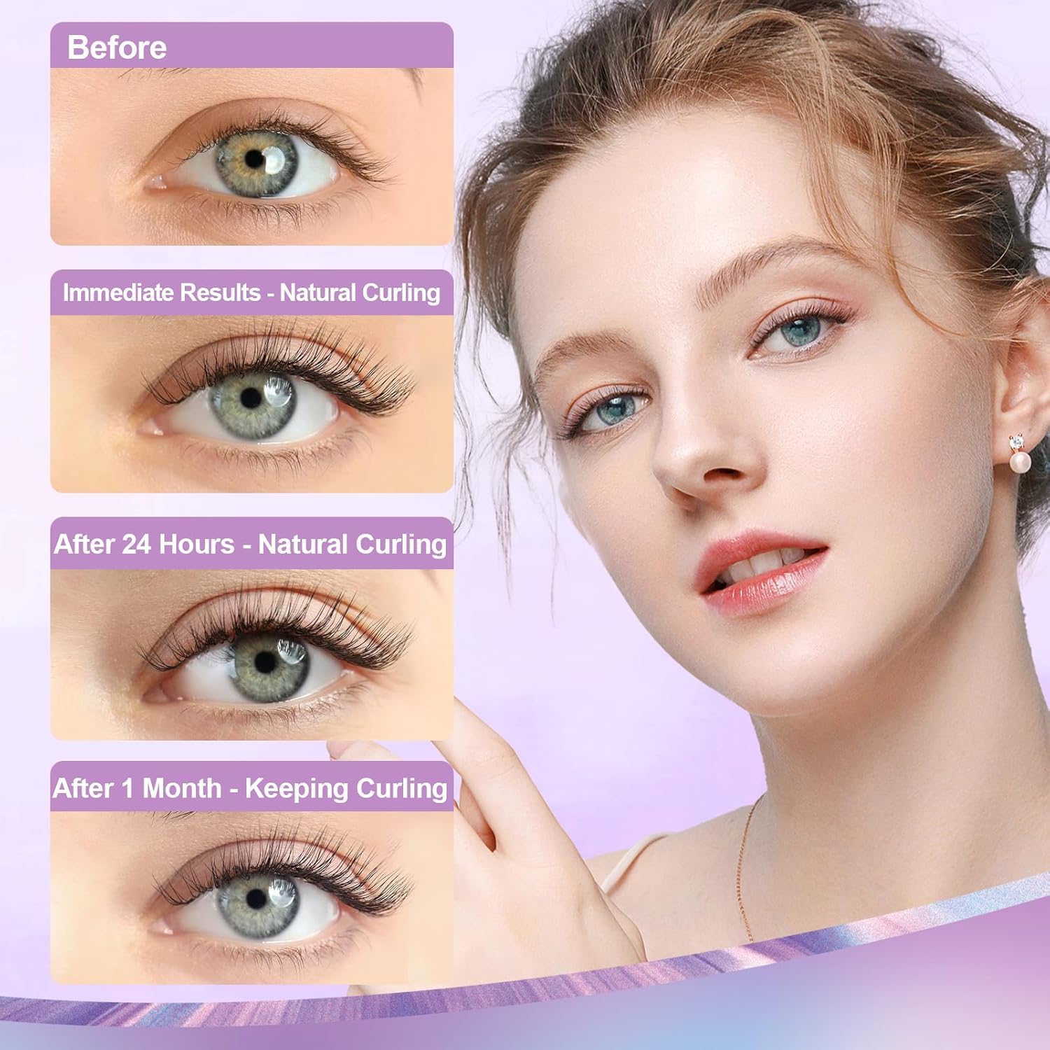 Lash Lift Kit, Eyelash Perm Kit, 5 Sets Lash Perm Kit Eyelash Lift Kit, Eyebrow Lamination Easy for Beginner, Professional Eyelash Curling Lash Extension Set, Home Achieve Semi-Permanent Curling