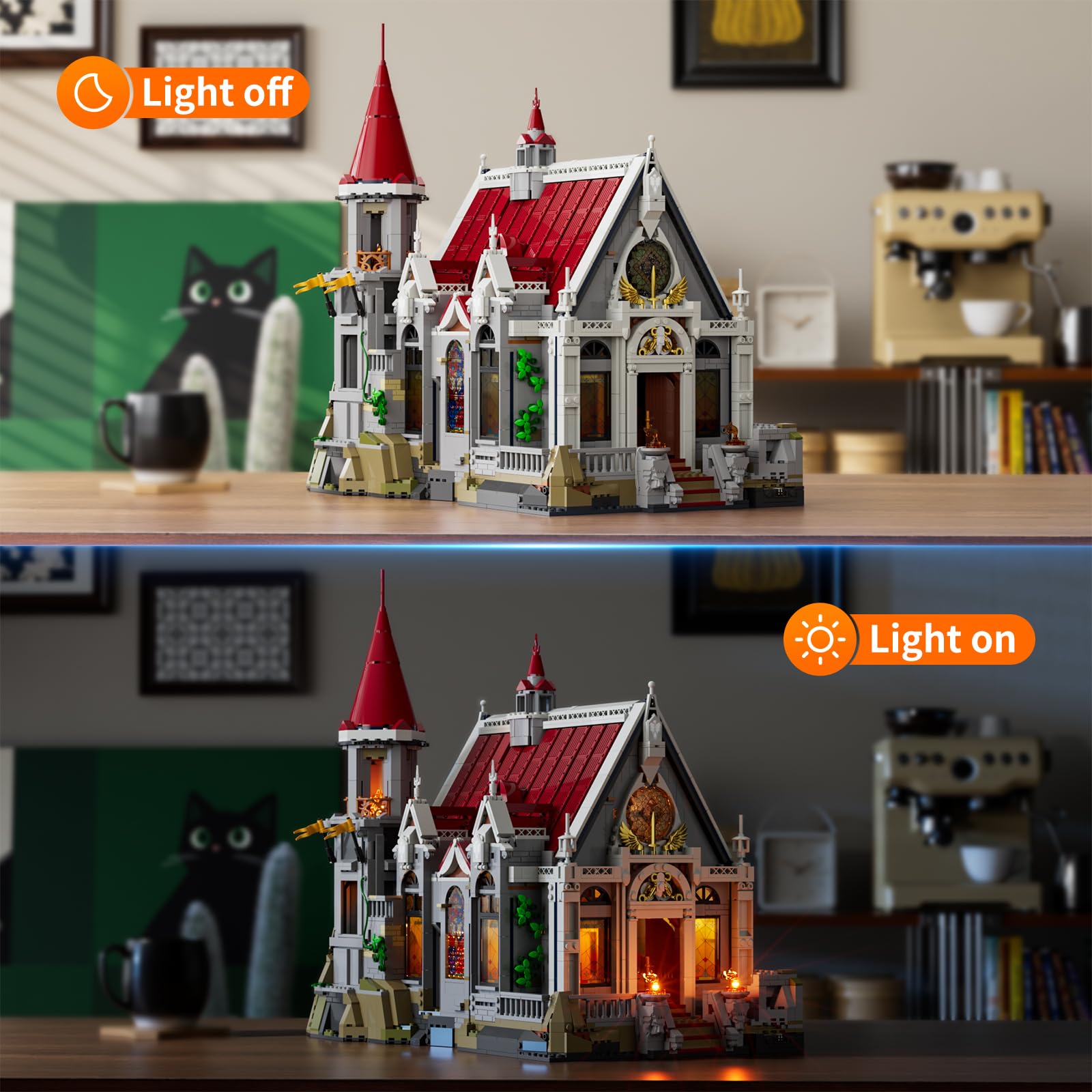 Lumibricks Mittelalter Castle Banquet Hall Bauset mit LED-Beleuchtung – 3232 Teile Große Burg mit Hochzeitsfest, 7 Minifiguren, Voll Bedruckte Steine – Sammlermodell für Erwachsene & Mittelalterfans 2