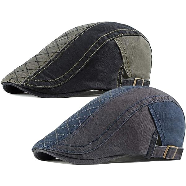Qunson Mens Denim Cotton Newsboy Cap Ivy Gatsby Driving