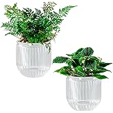 Melphoe Self Watering Pots for Indoor Plants Planter, 4.3 Inch 2 Pack Planters Self Watering Plant Pots for Flower, Houseplants, Succulent, African Violets and Cactus with Drainage