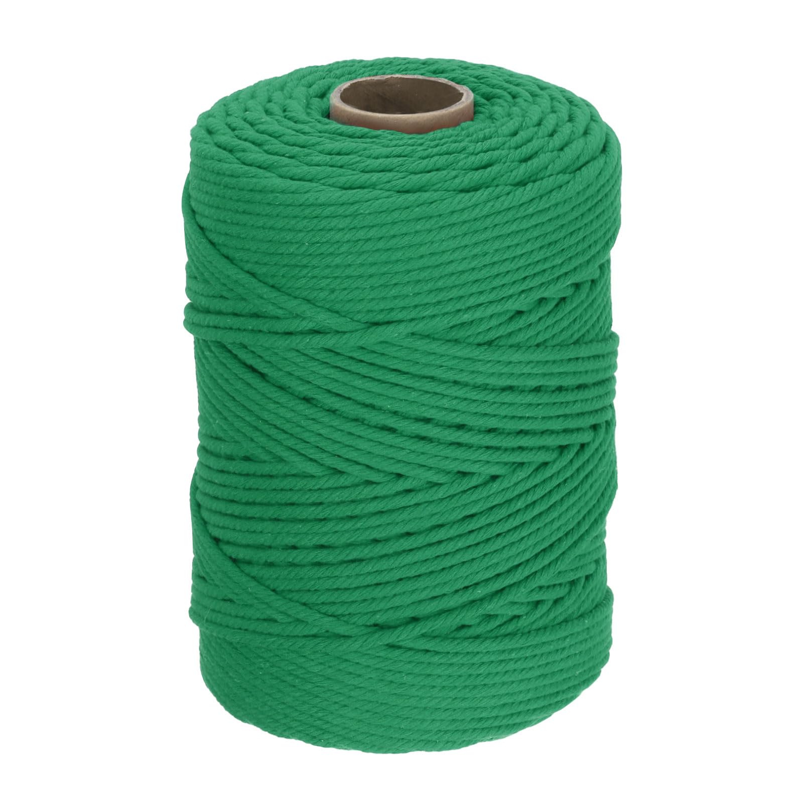 DMiotech 4mm x 220M (241 Yard) Emerald Green Natural Cotton Macrame Rope, Wall Hanging Handmade Single Strands Twisted Macrame Cotton Cord for Plant Hangers, Gift Wrapping Wedding