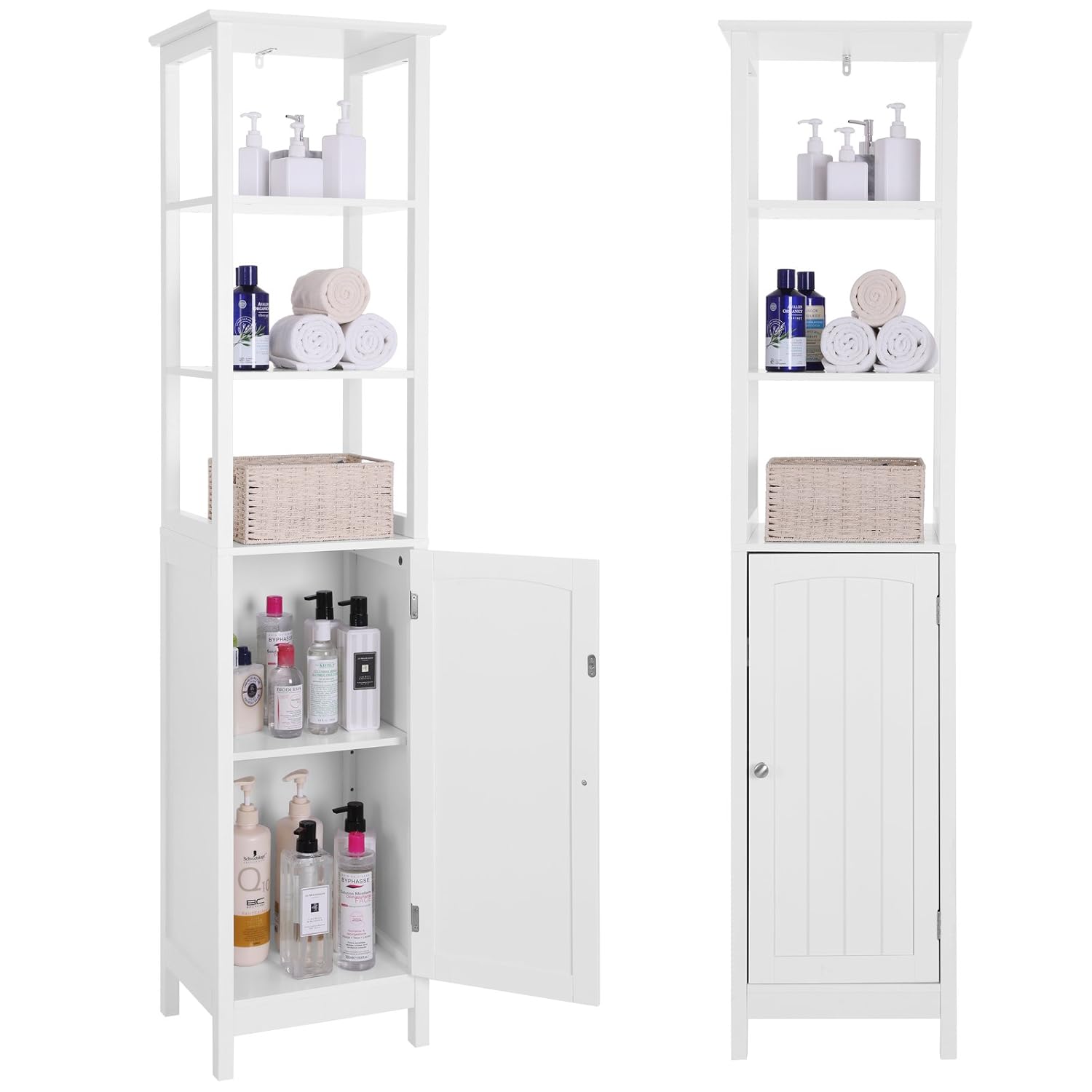 Furniture Free Standing Linen Tower Multifunctional Bathroom Storage