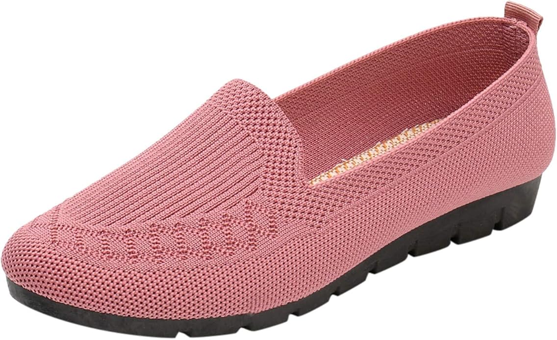 Women's Knitted Mesh Slip On Loafer Breathable Round Toe Low