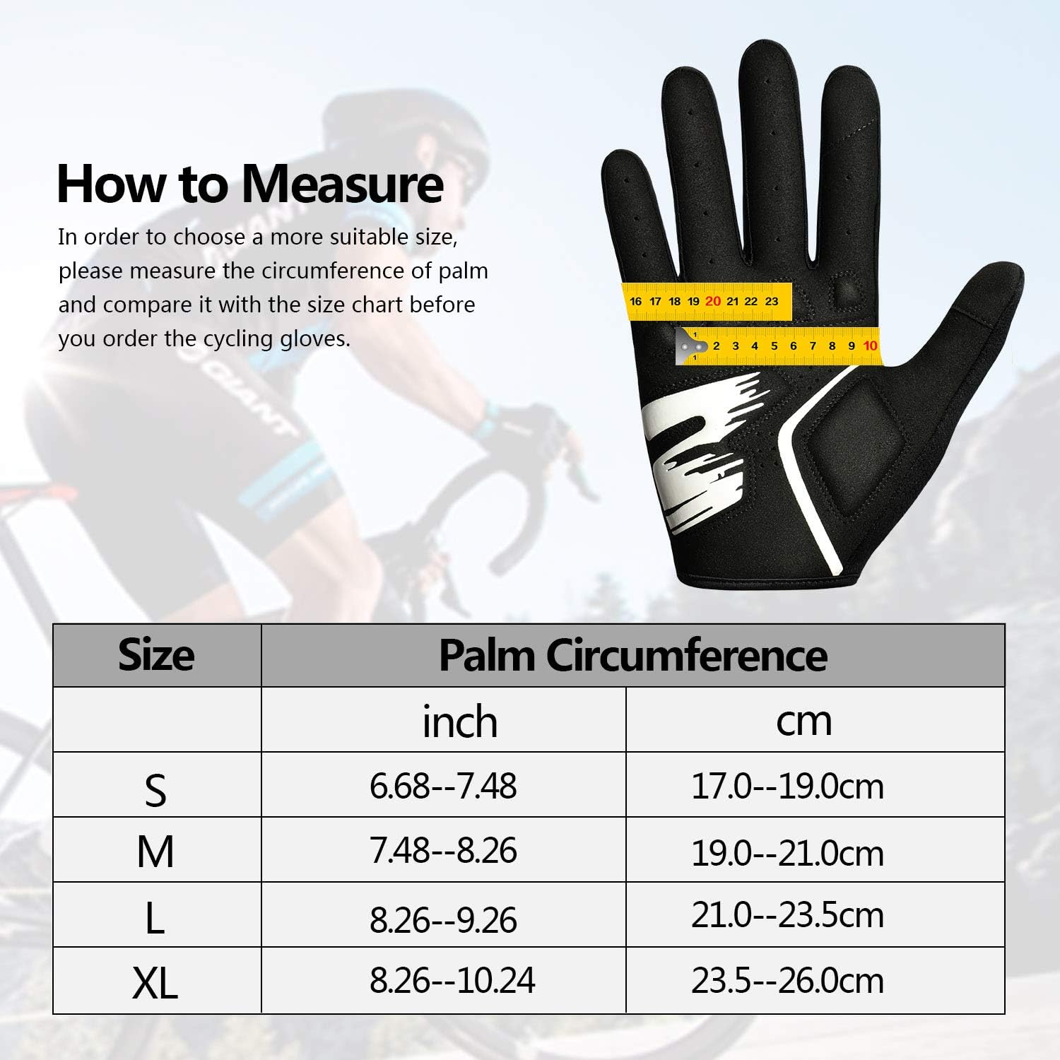 NICEWIN Cycling Gloves Motorcycle Bike Mountain- Road Bicycle Men Women Padded Antiskid Touch Screen: Clothing