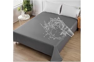 SIELUNO Waterproof Bed Sheet Flat Sheets Lightweight, Mattress Protector Sheet Bed Cover, Furniture Protector Covers for Queen Size Bed-H-230x300cm(90x118in)
