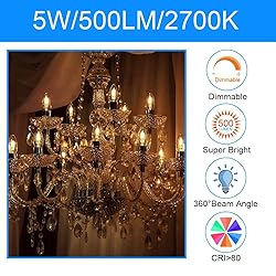 Energetic LED B10 E12 Candelabra Light Bulbs 60