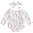 farrubbyine8 Newborn Baby Girl Outfit Cute Romper Long Sleeve Ruched Bodysuit Comfy Outfits Baby Girl Clothes