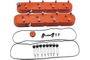 Valve Covers Cast Aluminium Orange Tall Chevy Valve Covers with Coil Mounts fits for LS LS1 LS2 LS3 5.3 6.0 6.2 Engine