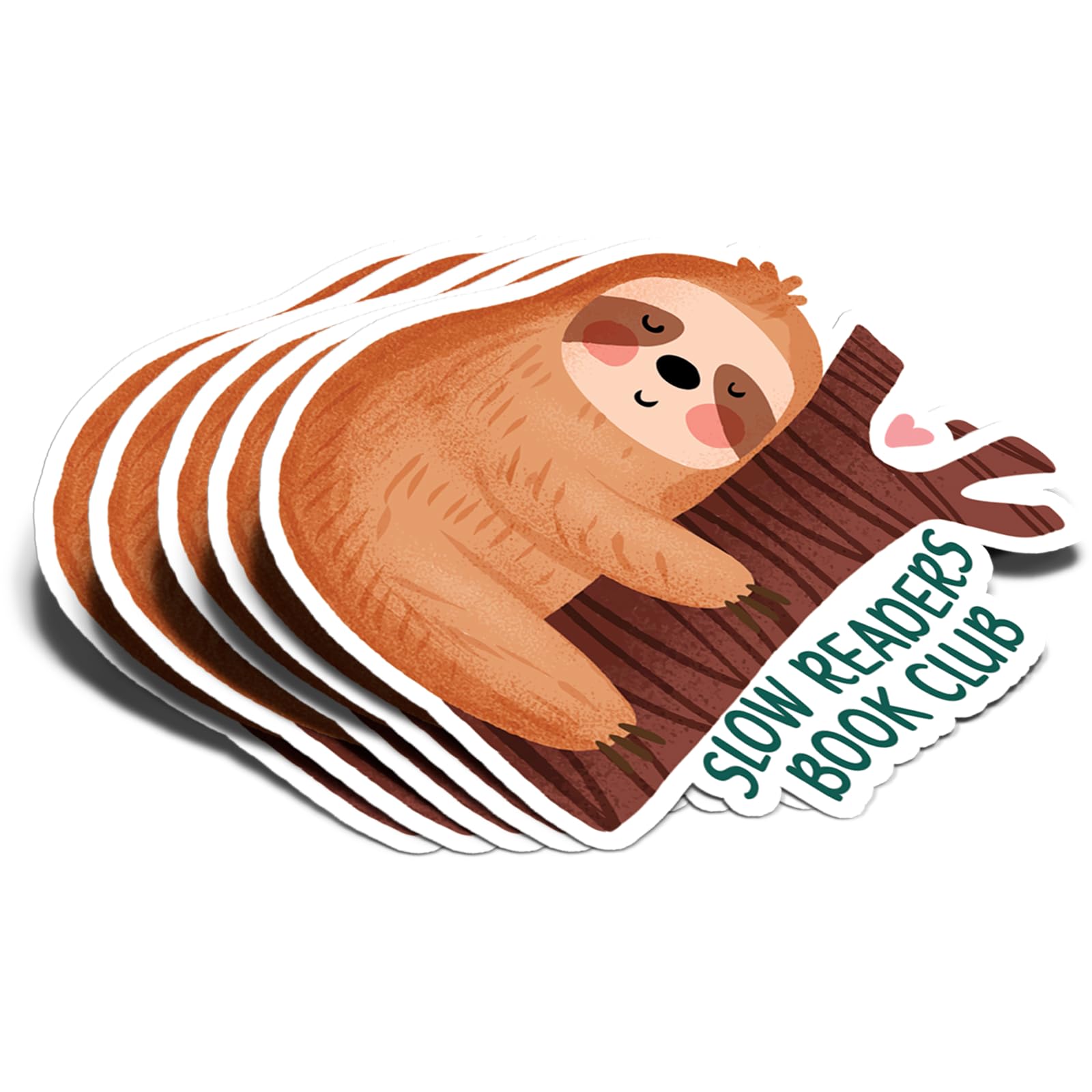 Photo 1 of (5Pcs) Slow Readers Book Club Sticker Reading Lover Nerd Book Addict Bookish Decal Sloth Waterproof Vinyl Stickers Adult for Laptop Kindle Tumbler Water Bottle Mug Phone Notebook - Size 3”x2.5”