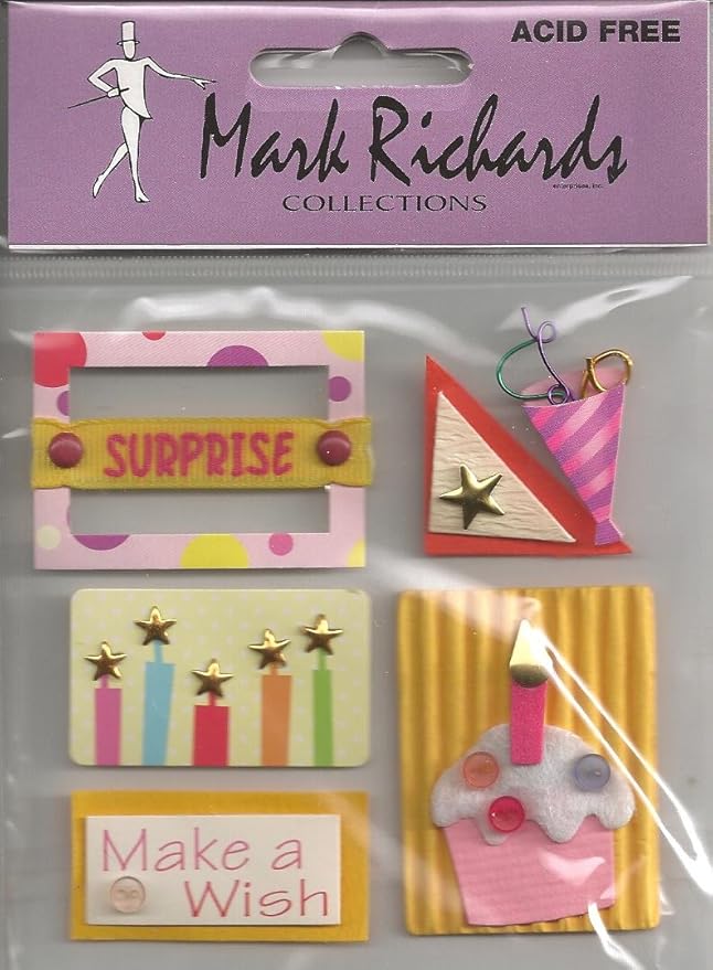 amazoncom birthday dimensional scrapbook stickers 00837