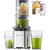 AMZCHEF Juicer Machine, Cold Press Juicer - 4.5" Large Feed Chute for Whole Fruits & Vegetables, Stainless Steel Slow Mastica