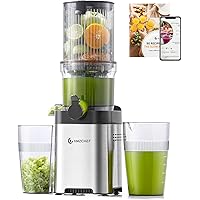 AMZCHEF Juicer Machine, Cold Press Juicer - 4.5" Large Feed Chute for Whole Fruits & Vegetables, Stainless Steel Slow Mastica