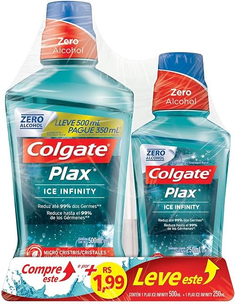 Colgate plax Ice inf 500ml+1.99 250ml (7891024030134)