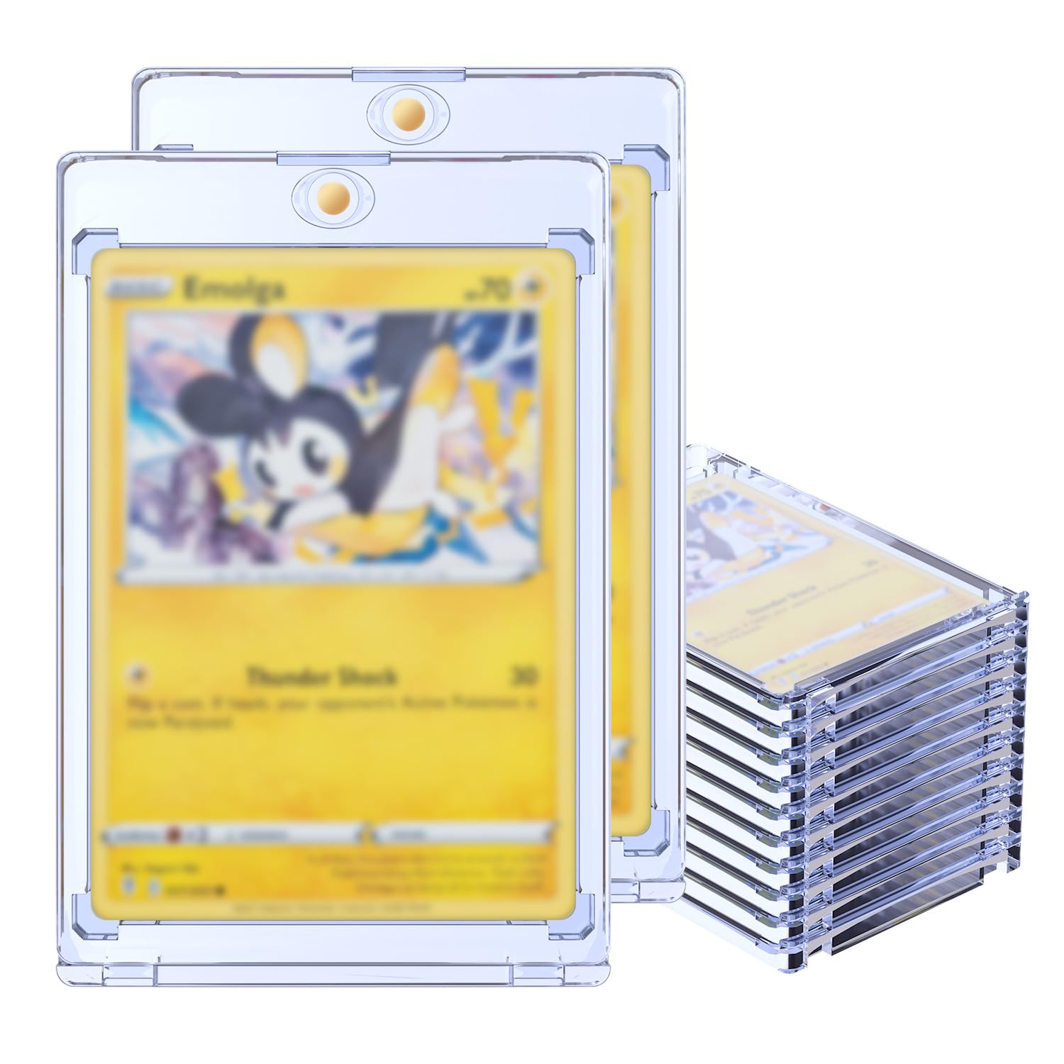 Mcbazel 35PT Magnetic Card Holder,Upgraded Version Game Card Case,10 PCS Magnetic Trading Card Holders, Hard Protective Game Card Storage Case with UV & Blue-ray Protection