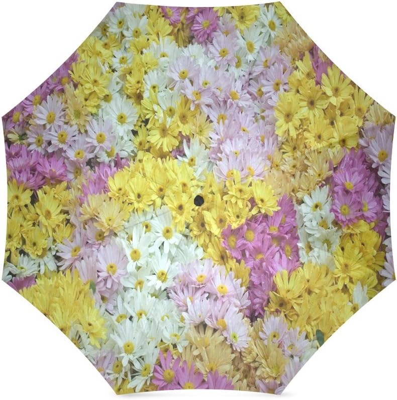 Monther's Day Gitfs Colorful Floral Daisy Pattern Folding Rain Umbrella/Sun Umbrella Travel Umbrella Anti-UV