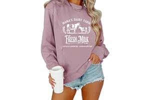 TAIUICY Women Nursing Sweatshirts Breastfeeding Zip Nursing Friendly Sweater Mama's Daily Farm Fresh Milk Pullover