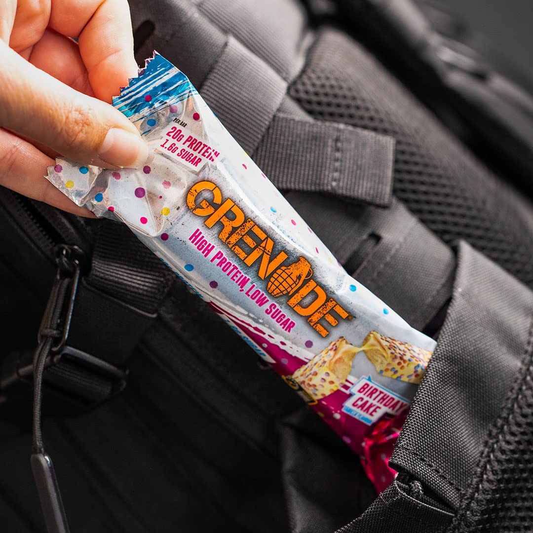 Grenade High Protein, Low Sugar Bar - Birthday Cake, 12 x 60 g