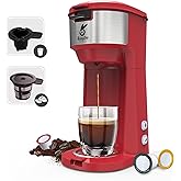 KINGTOO Single Serve Coffee Maker, Single Serve K Cup Coffee Maker for K-Cup Pod & Ground Coffee, Thermal Drip Instant Mini C
