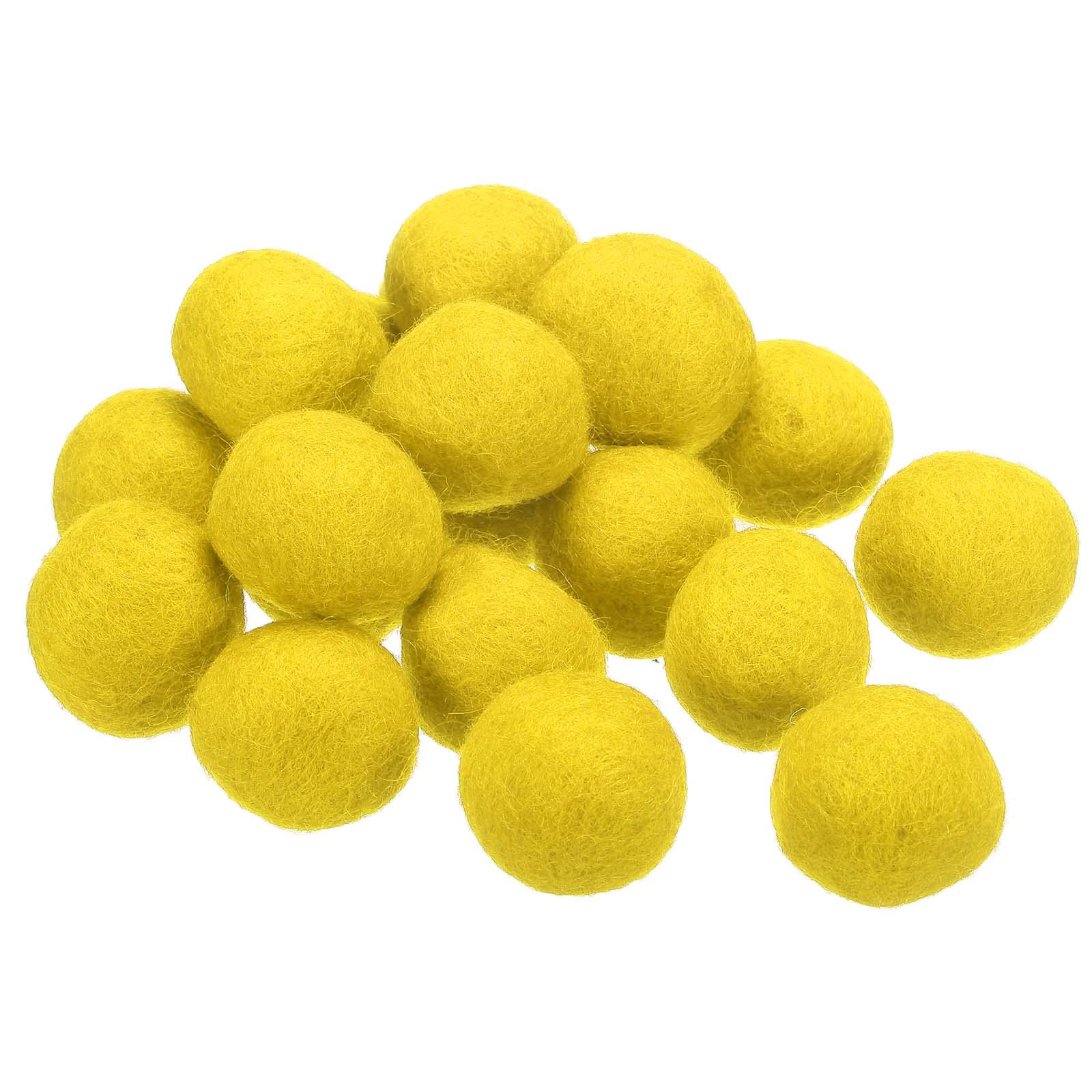 PATIKIL Wool Felt Balls Beads Wool Felting Pom 3cm 30mm Yellow for Home Crafts Handcrafts Project DIY Pack of 20
